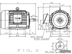 東元電機AEEF-7.5KW-4P 132M 安裝圖紙
